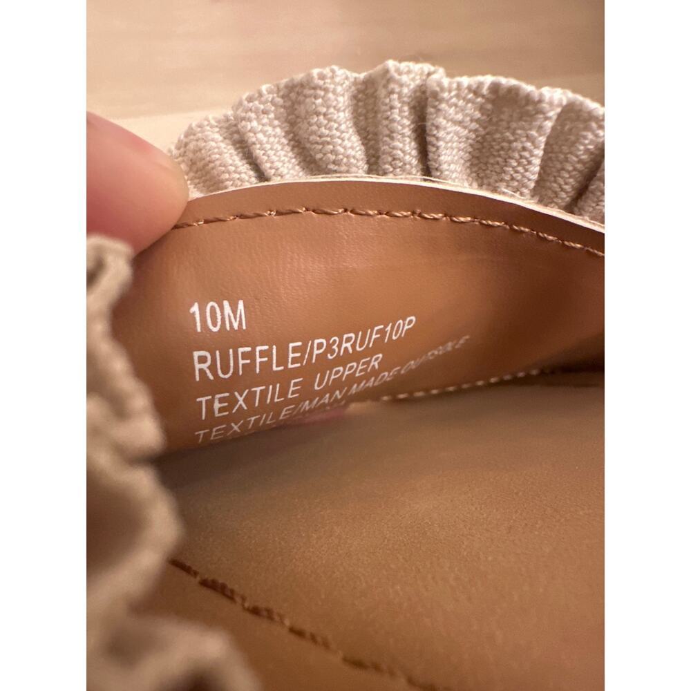 Joie Ruffle Casual Taupe Slides Womens 10M Summer Spring Girly Feminine Classic - Picture 4 of 4